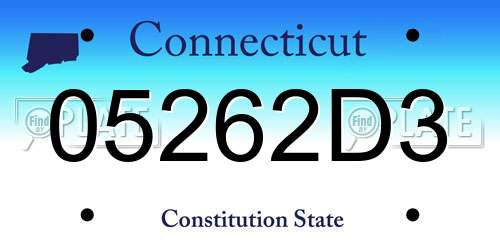 05262D3 Connecticut License Plate