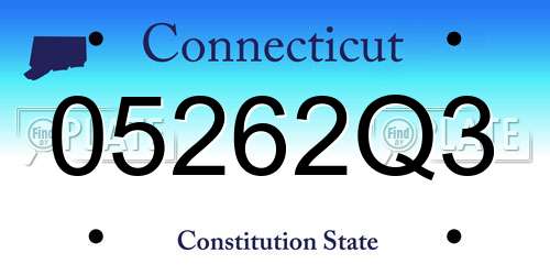 05262Q3 Connecticut License Plate