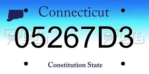 05267D3 Connecticut License Plate
