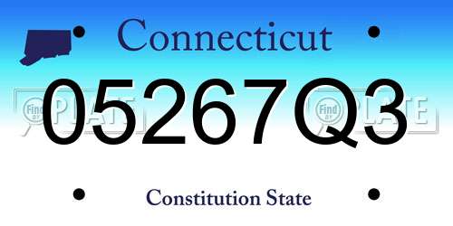 05267Q3 Connecticut License Plate