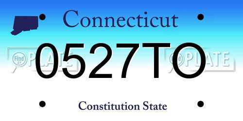 0527TO Connecticut License Plate
