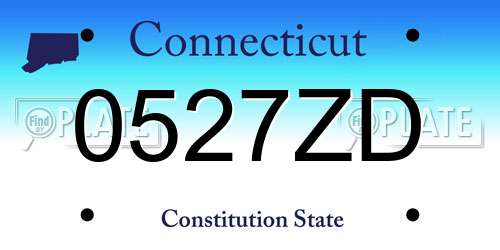 0527ZD Connecticut License Plate