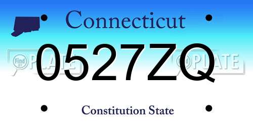 0527ZQ Connecticut License Plate