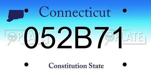 052B71 Connecticut License Plate