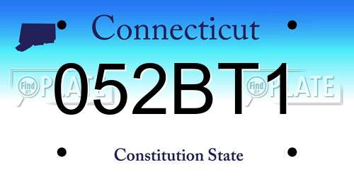 052BT1 Connecticut License Plate