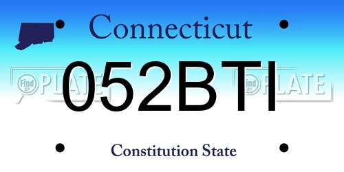 052BTI Connecticut License Plate