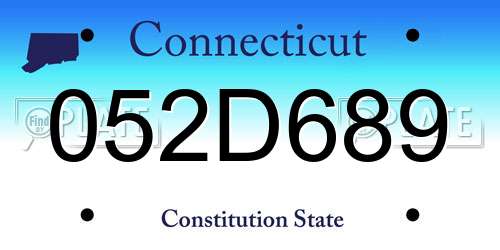 052D689 Connecticut License Plate