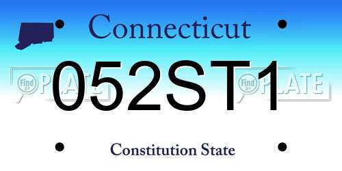 052ST1 Connecticut License Plate