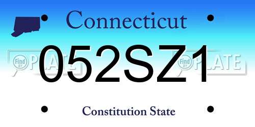 052SZ1 Connecticut License Plate