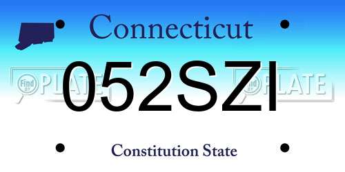 052SZI Connecticut License Plate