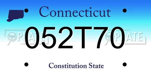 052T70 Connecticut License Plate