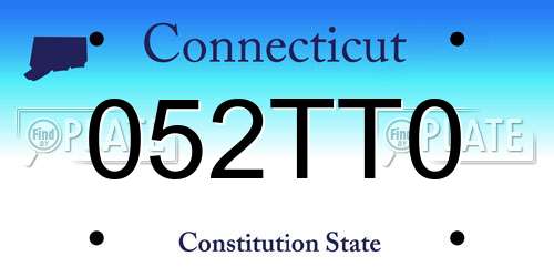 052TT0 Connecticut License Plate