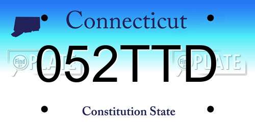 052TTD Connecticut License Plate