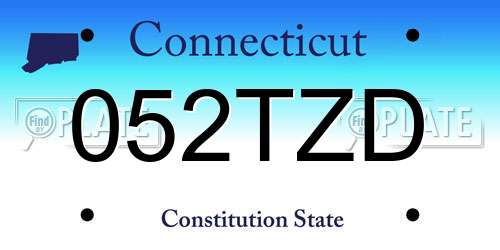 052TZD Connecticut License Plate