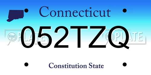 052TZQ Connecticut License Plate