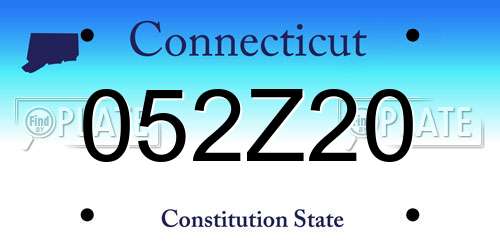 052Z20 Connecticut License Plate