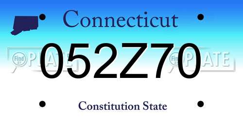 052Z70 Connecticut License Plate