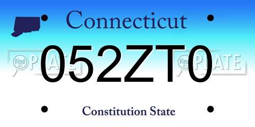 052ZT0 Connecticut License Plate
