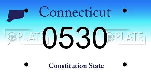0530 Connecticut License Plate