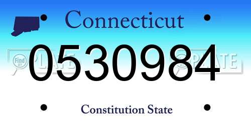 0530984 Connecticut License Plate