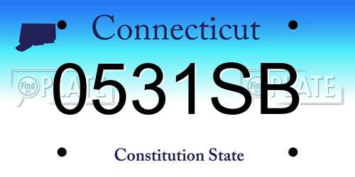 0531SB Connecticut License Plate