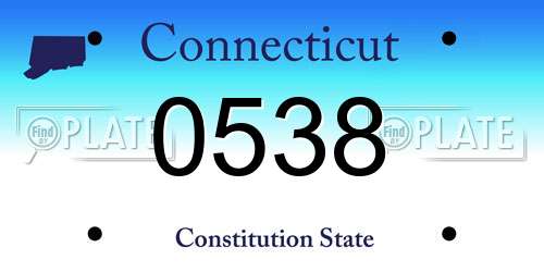 0538 Connecticut License Plate