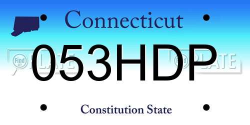 053HDP Connecticut License Plate