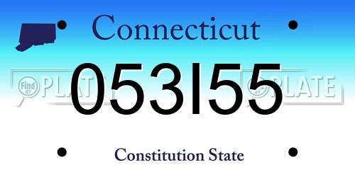 053I55 Connecticut License Plate