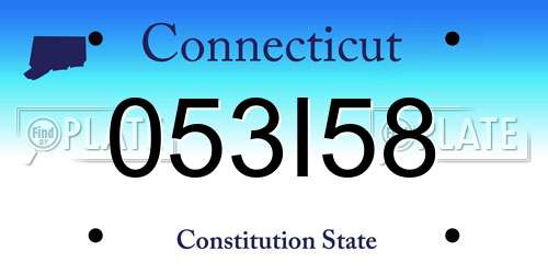 053I58 Connecticut License Plate