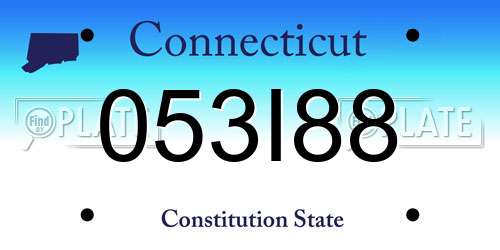 053I88 Connecticut License Plate