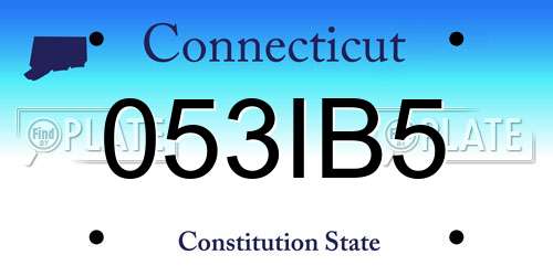 053IB5 Connecticut License Plate