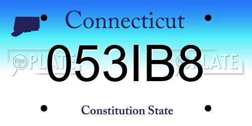 053IB8 Connecticut License Plate