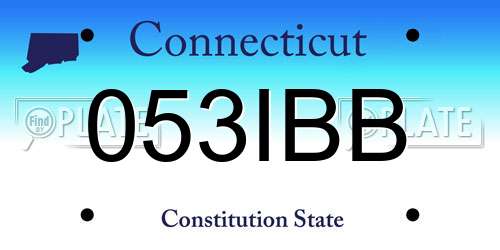 053IBB Connecticut License Plate