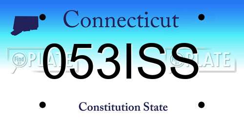 053ISS Connecticut License Plate