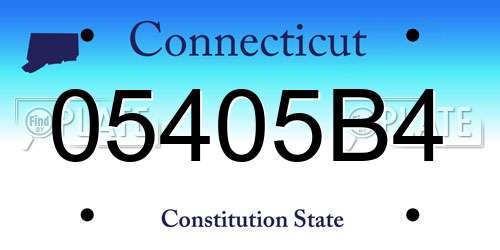 05405B4 Connecticut License Plate
