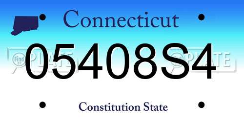 05408S4 Connecticut License Plate