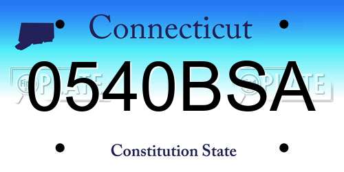 0540BSA Connecticut License Plate