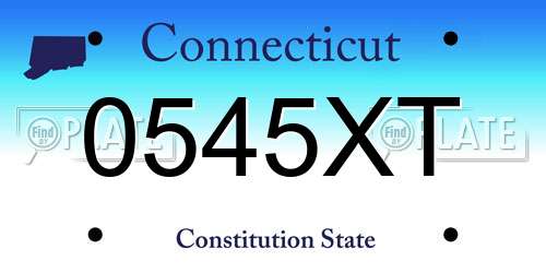 0545XT Connecticut License Plate