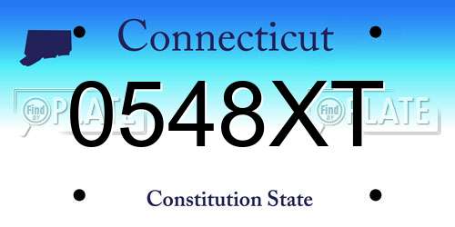 0548XT Connecticut License Plate