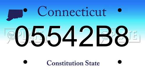 05542B8 Connecticut License Plate
