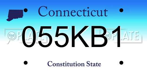 055KB1 Connecticut License Plate