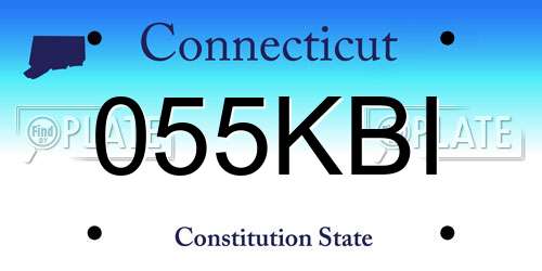 055KBI Connecticut License Plate