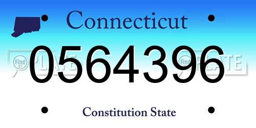 0564396 Connecticut License Plate