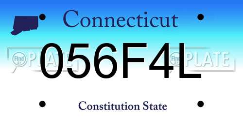 056F4L Connecticut License Plate
