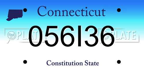 056I36 Connecticut License Plate