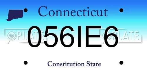 056IE6 Connecticut License Plate