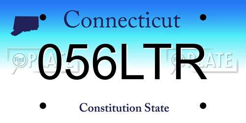 056LTR Connecticut License Plate
