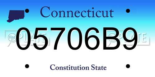 05706B9 Connecticut License Plate