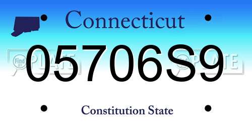 05706S9 Connecticut License Plate