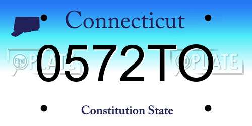 0572TO Connecticut License Plate